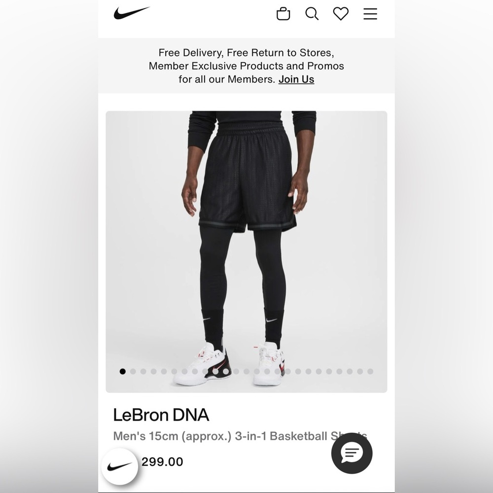 Nike LeBron DNA 3-in-1 White Basketball Shorts with Compression Tights